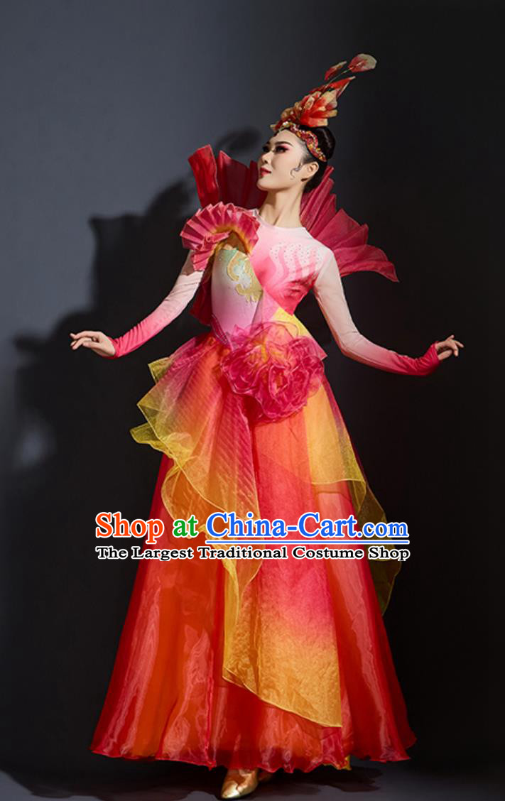 Opening Dance Dress Women Classical Performance Costume Phoenix Blossom Spring Festival Gala Stage Attire