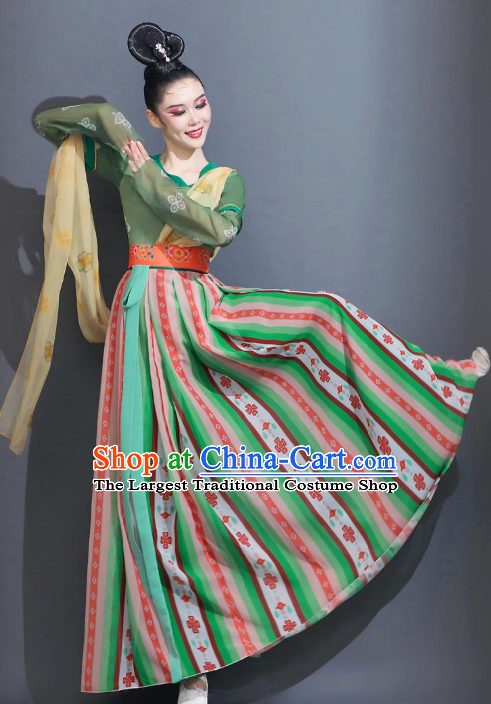 Classical Dance Dress Han Tang Dynasty Costume Tao Li Cup Little Lotus Buds Fantasy Chang An Dun Huang Performance Outfit