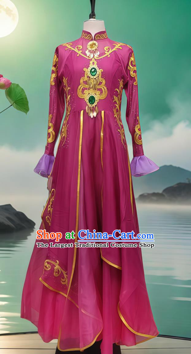 Xinjiang Ethnic Uyghur Dance Costume Large Swing Dance Dress Chinese Dance Performance Clothing