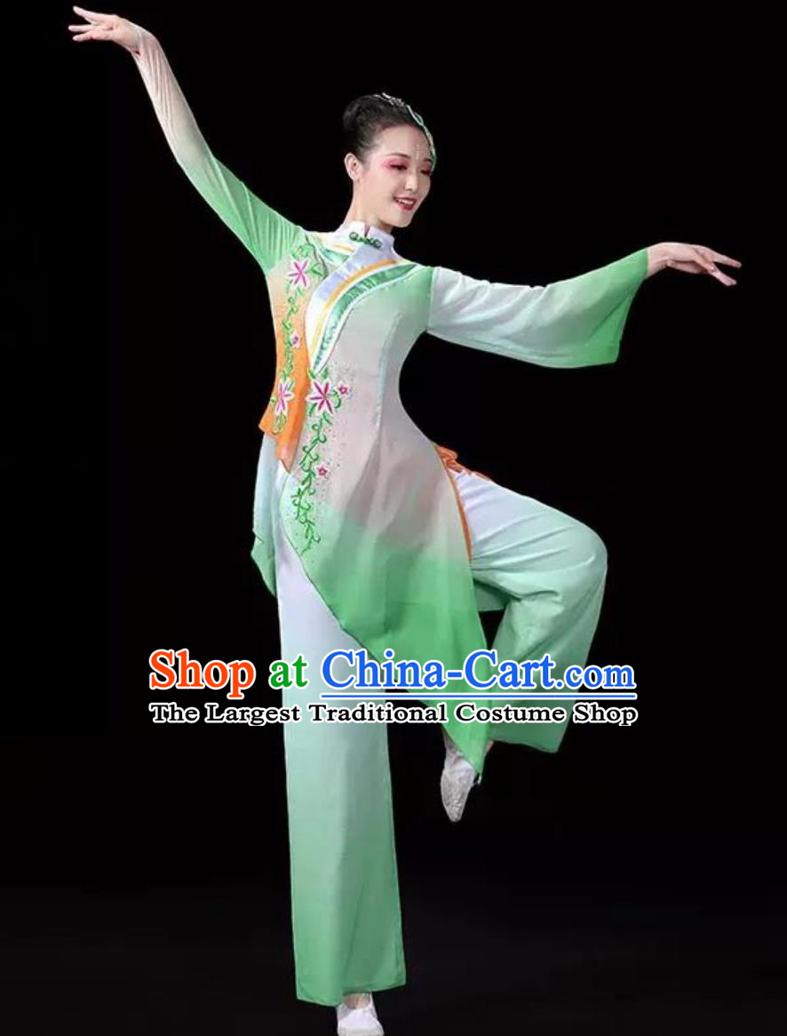 Classic Dance Yangko Performance Costume Women Drunken Spring Breeze Fan Umbrella Dance Chinese Group Performance Clothing