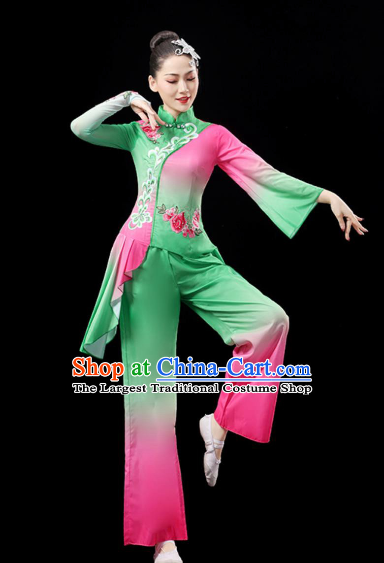Women Yangge Dance Clothing Fan Performance Outfit Chinese Jiaozhou Yangko Costume
