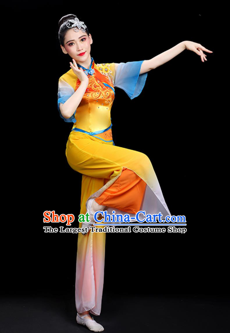 Chinese Classic Dance Costume Elegant Women Square Dance Clothing Fan Dance Performance Outfit