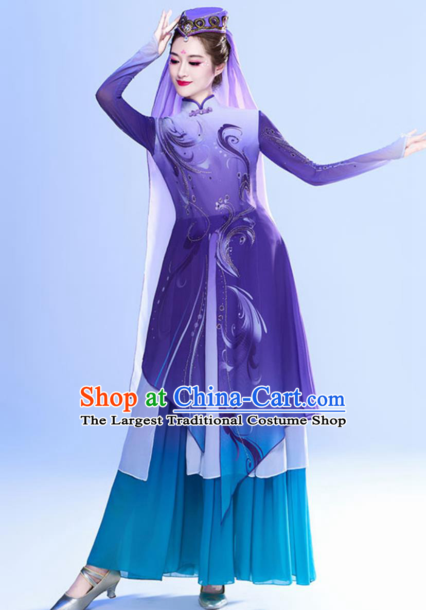 Xinjiang Uyghur Dance Performance Costume Women Ethnic Minority Hui Dance Clothing