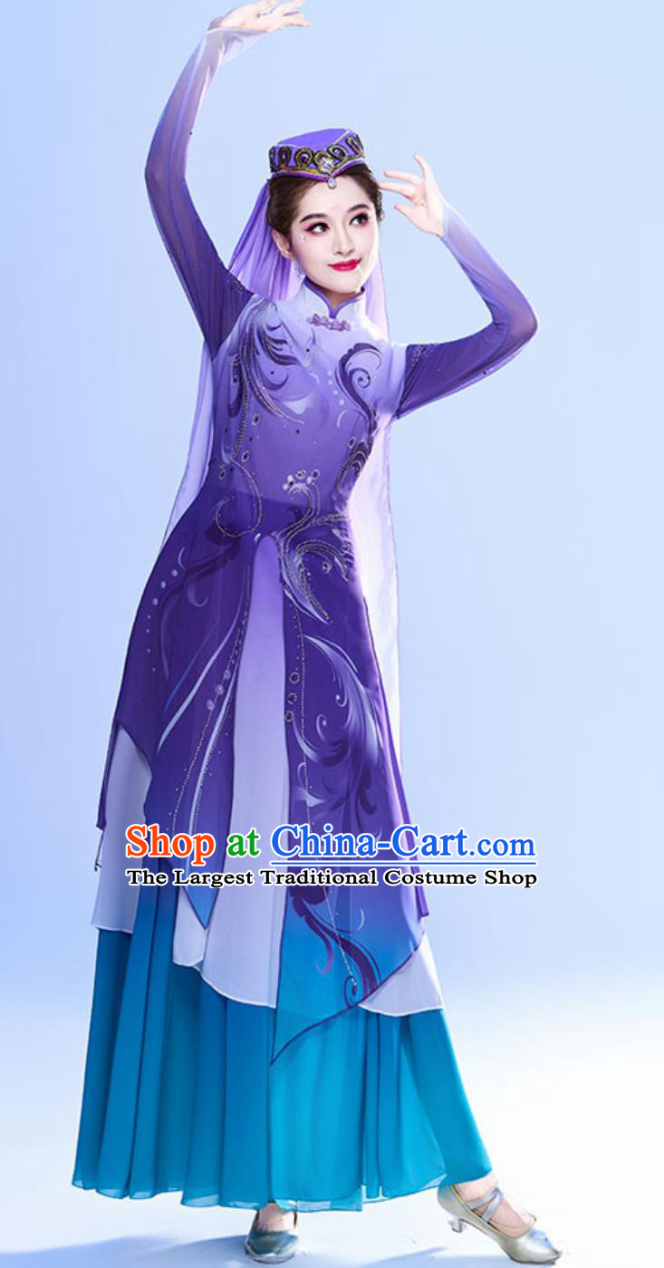 Xinjiang Uyghur Dance Performance Costume Women Ethnic Minority Hui Dance Clothing