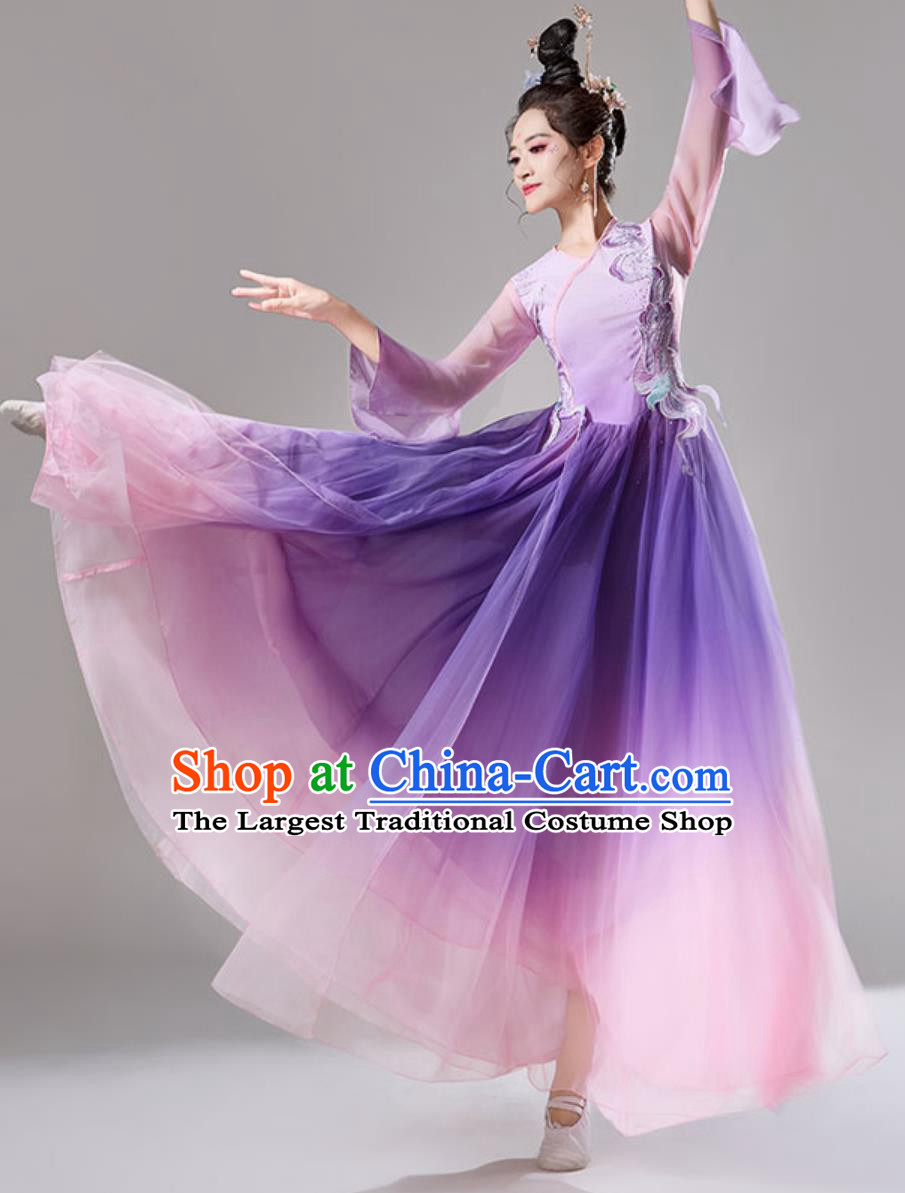 Classic Dance Performance Costume Women Elegant Chinese Ancient Style Purple Dance Dress