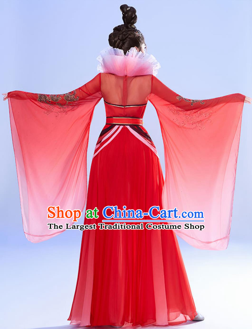 Women Classic Dance Performance Costume Elegant Han Tang Fairy Ancient Clothing Chinese Hanfu Dance Red Dress