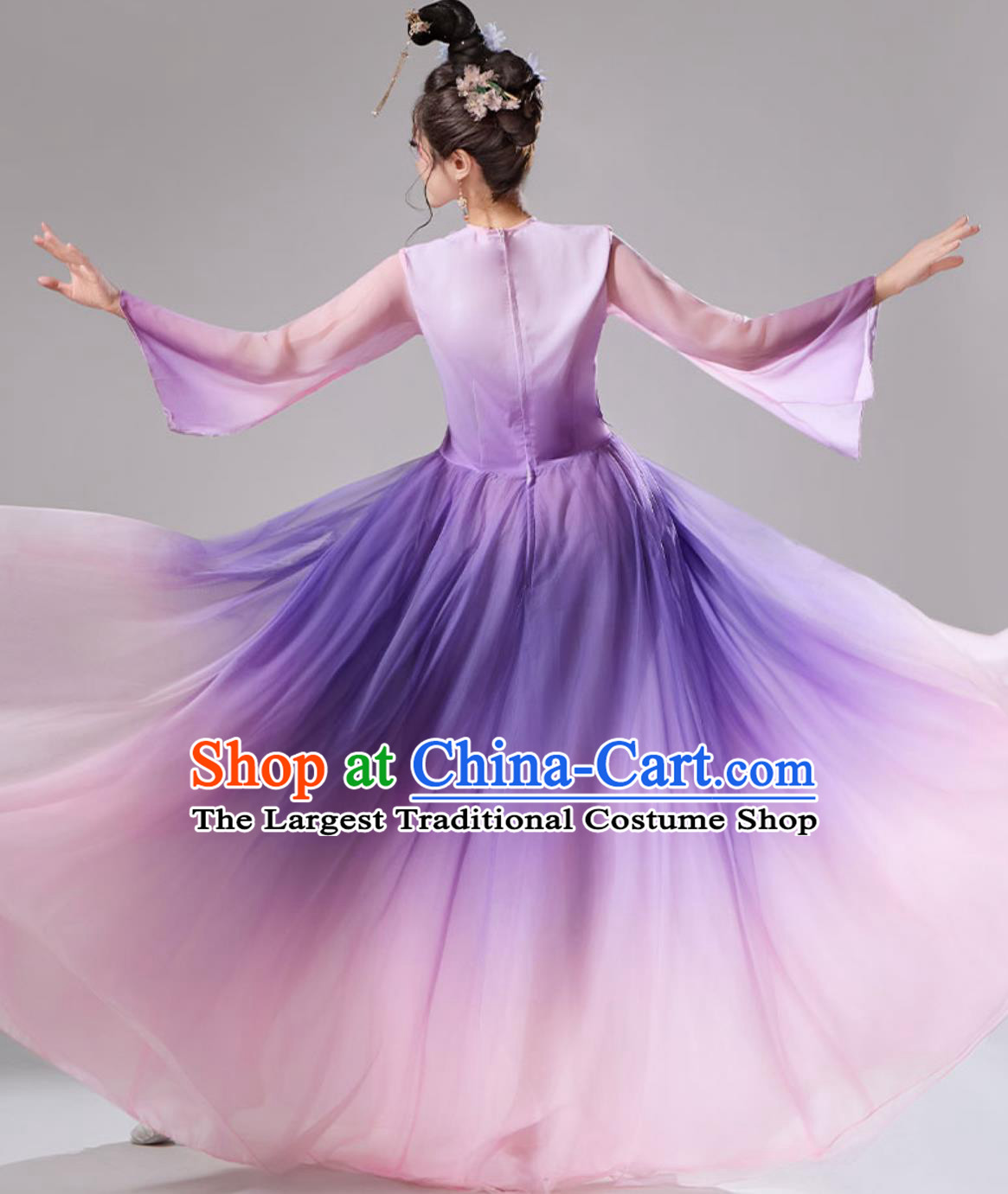 Classic Dance Performance Costume Women Elegant Chinese Ancient Style Purple Dance Dress
