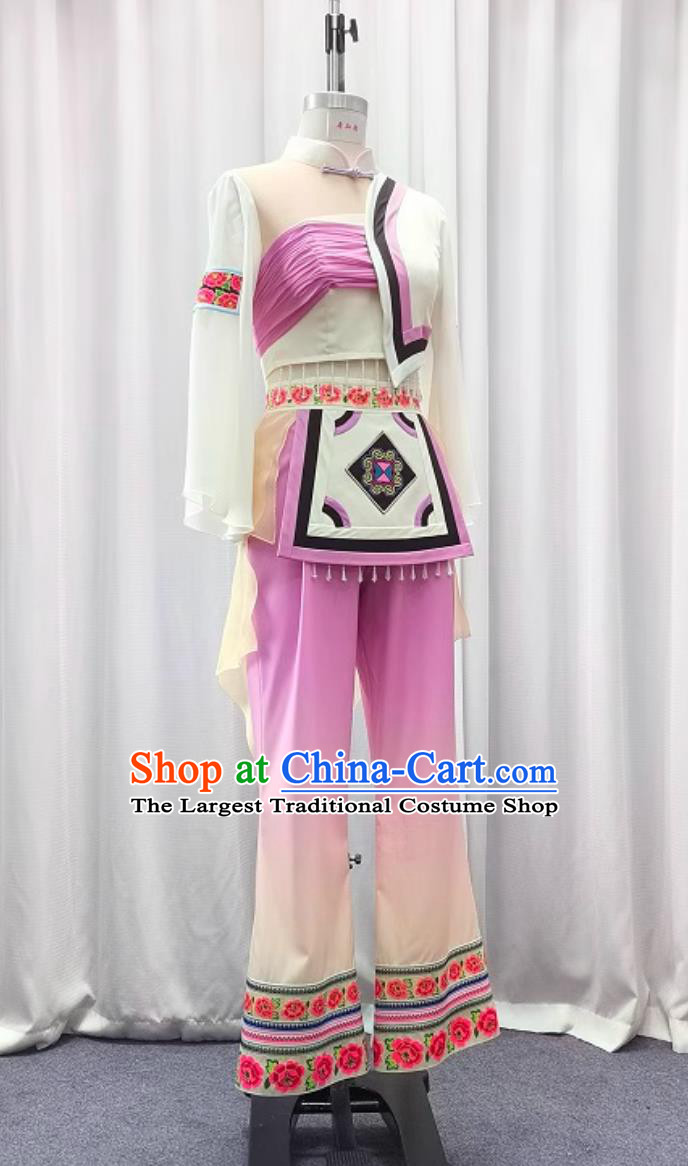 Hmong Dance Performance Costume Women Chinese Miao Ethnic Dance Outfit Tao Li Bei One Lou Qiu Dance Clothing