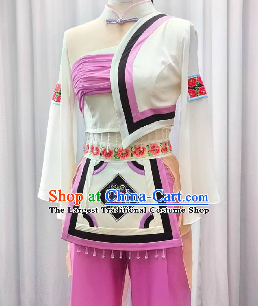 Hmong Dance Performance Costume Women Chinese Miao Ethnic Dance Outfit Tao Li Bei One Lou Qiu Dance Clothing