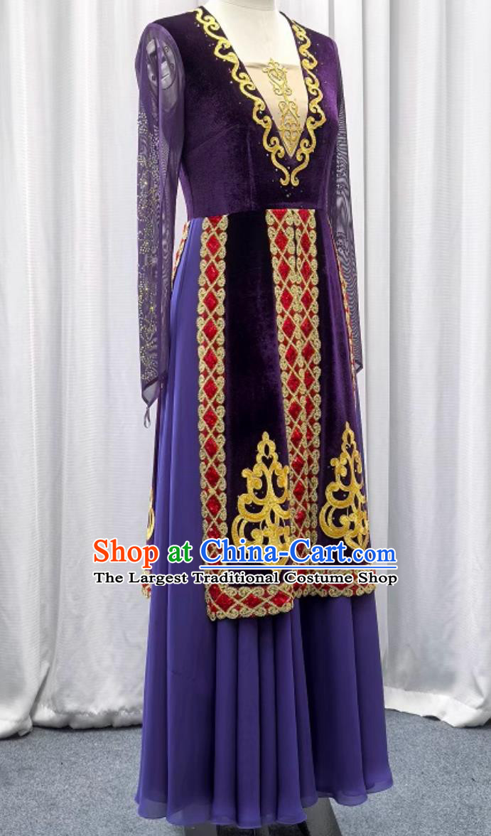 Xinjiang Dance Costume Women Uyghur Ethnic Minority Dance Large Swing Dress