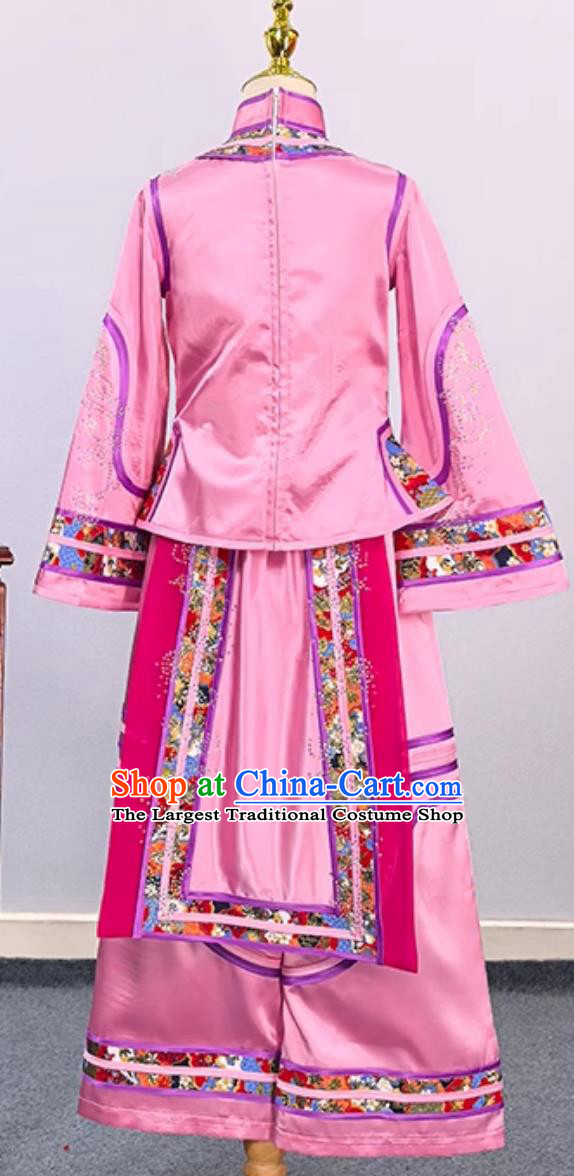 Children Classical Dance Costume My Fair Princess Performance Clothing Girls Qing Dynasty Pink Outfit