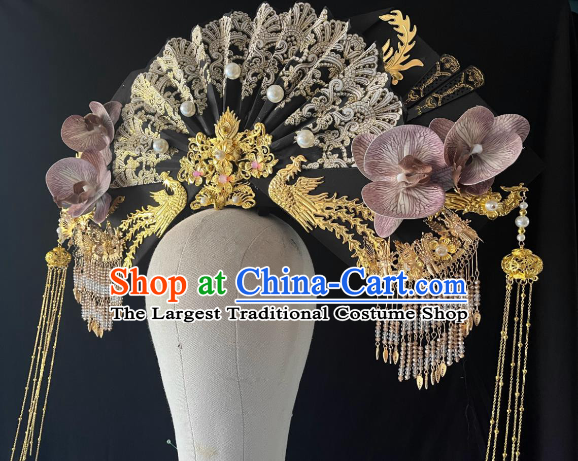Handmade Large Winged Manchu Headdress Qing Dynasty Imperial Consort Hat Ancient Chinese Court Empress Crown