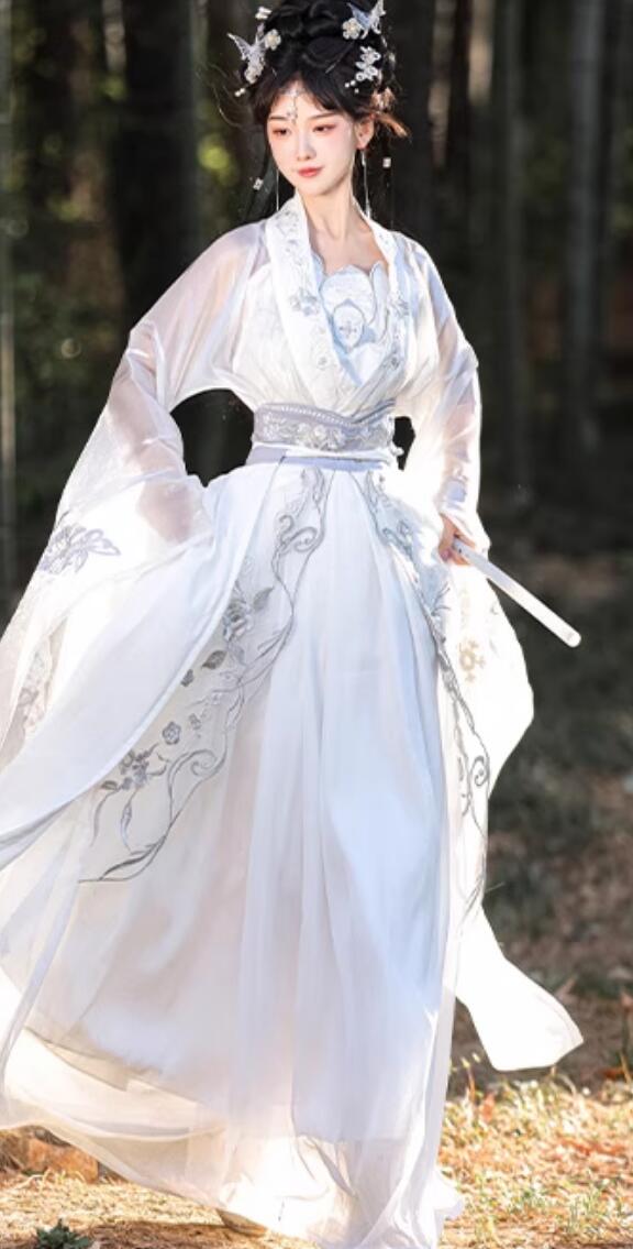 Song Dynasty Exquisite Hanfu Ancient Chinese Women Wide Sleeves Fairy Dress Traditional Ruqun