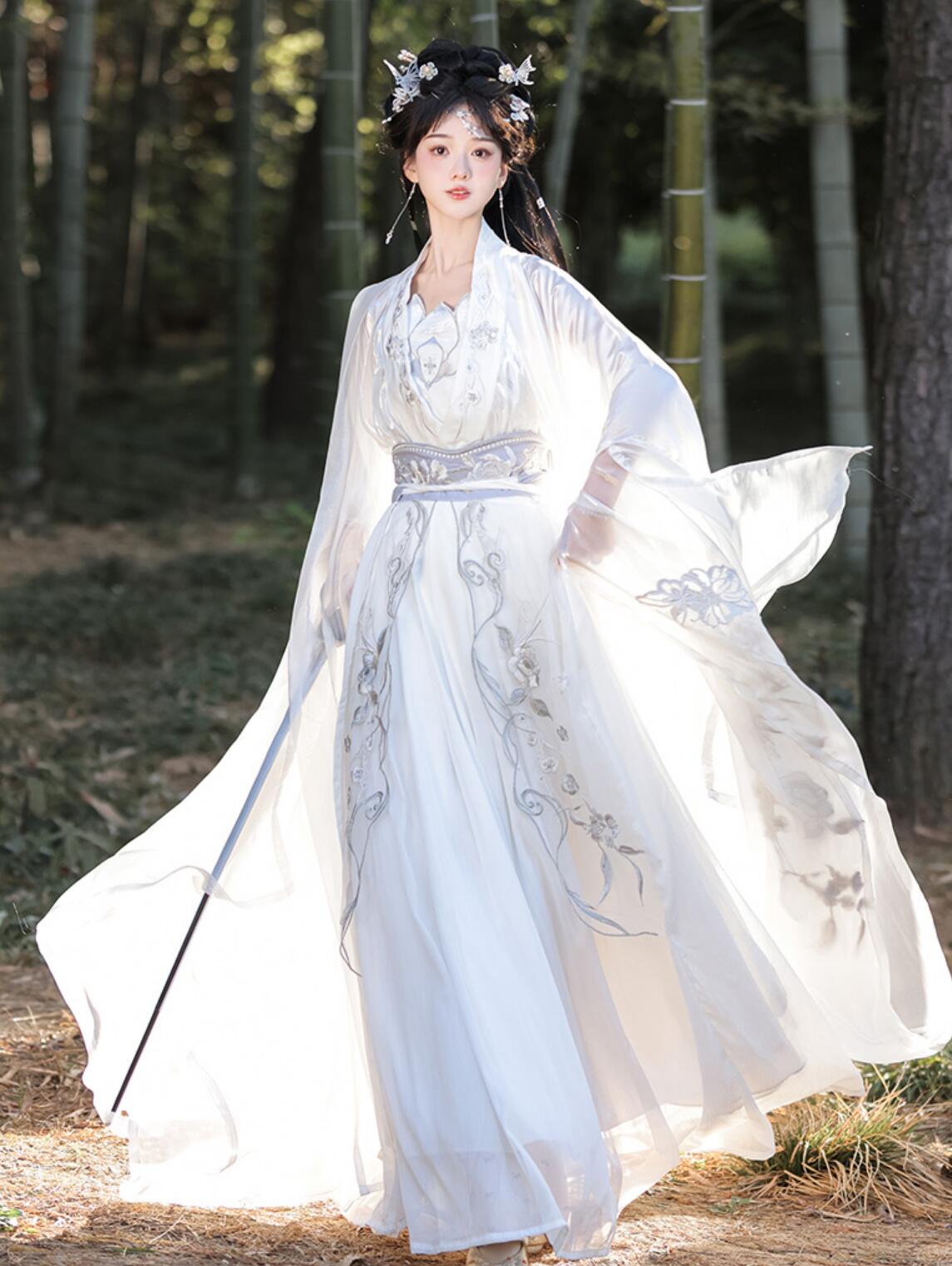Song Dynasty Exquisite Hanfu Ancient Chinese Women Wide Sleeves Fairy Dress Traditional Ruqun