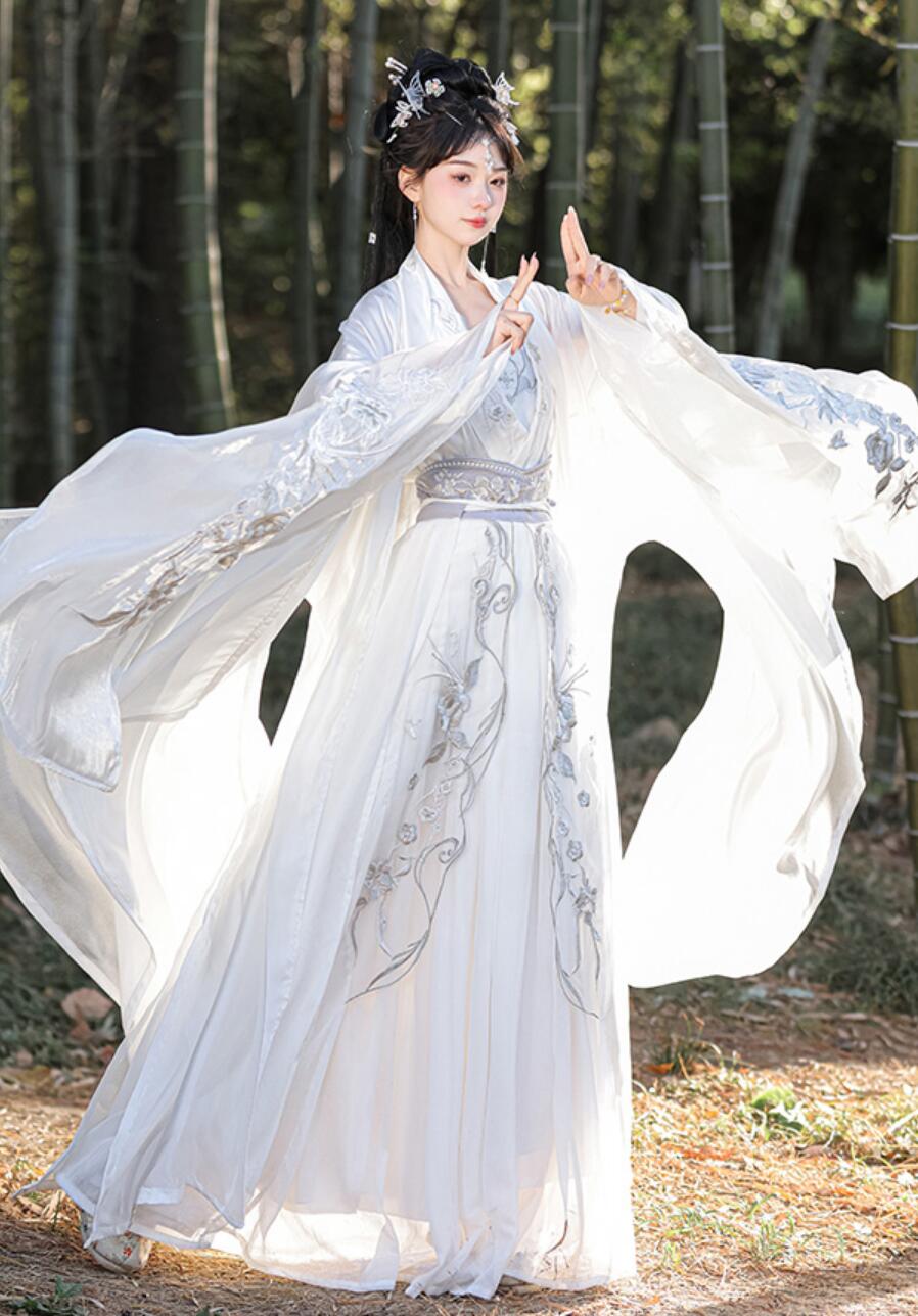 Song Dynasty Exquisite Hanfu Ancient Chinese Women Wide Sleeves Fairy Dress Traditional Ruqun