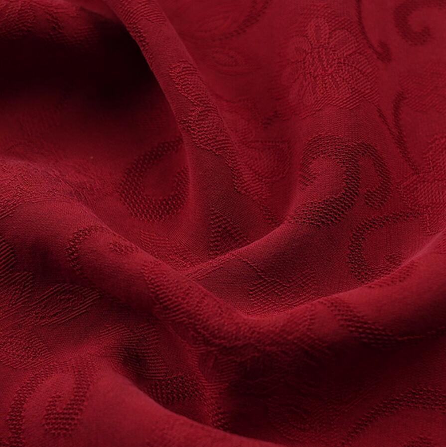 Chinese Silk Gauze Dark Red Jacquard Qipao Dress Fabric Classical Silk Material