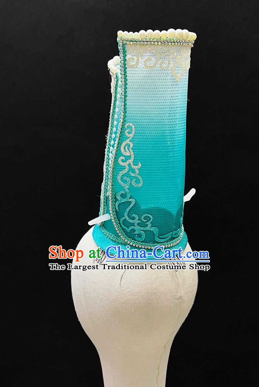 Classical Dance Porcelain Shadow Dance Headdress Chinese Group Dance Porcelain Catwalk Show Green Hair Crown