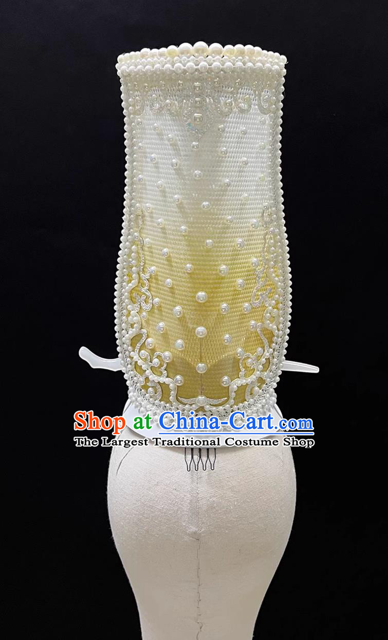 Chinese Group Dance Porcelain Catwalk Show Yellow Hair Crown Classical Dance Porcelain Shadow Dance Headdress