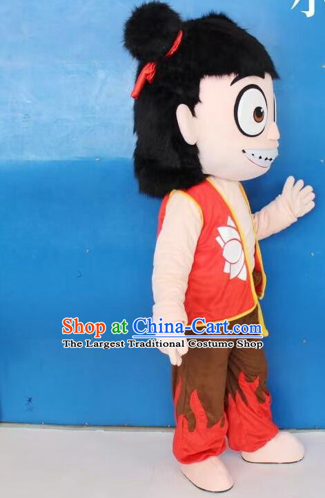 Chinese Mascot Costume Cosplay Ne Zha Outfit Movie Cartoon Ne Zha  Headwear and Clothing