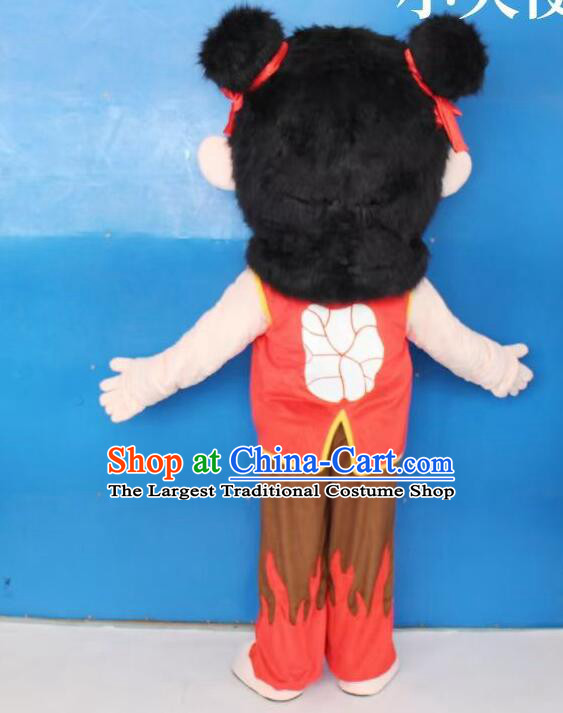 Chinese Mascot Costume Cosplay Ne Zha Outfit Movie Cartoon Ne Zha  Headwear and Clothing