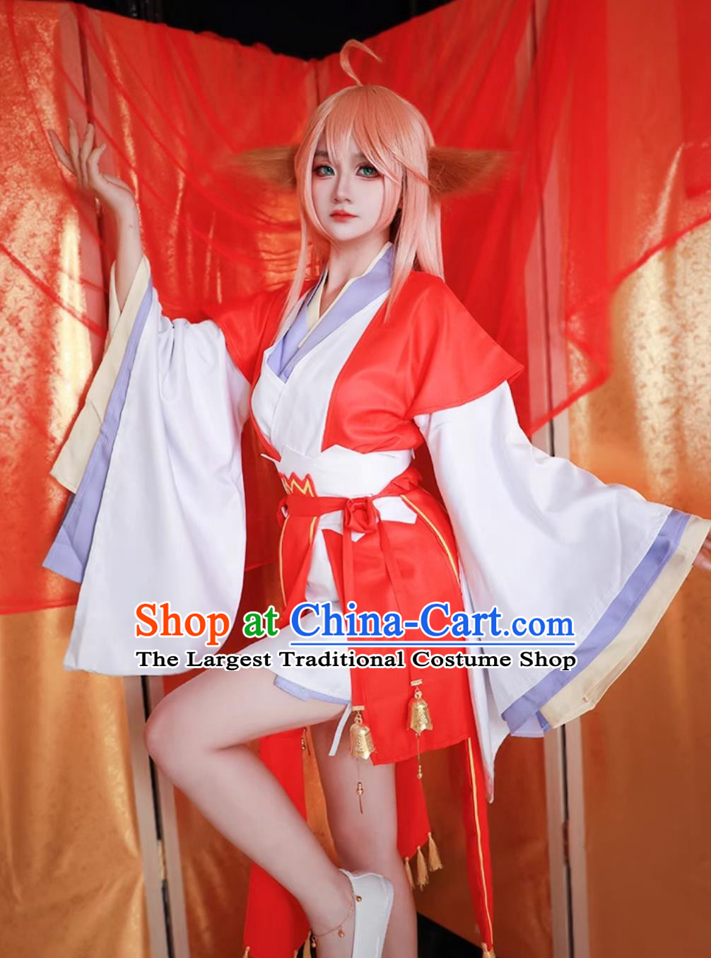 Anime Cosplay Attire Chinese Cartoon Fox Spirit Matchmaker Tushan Honghong Costume Ancient China Fairy Red Hanfu Dress