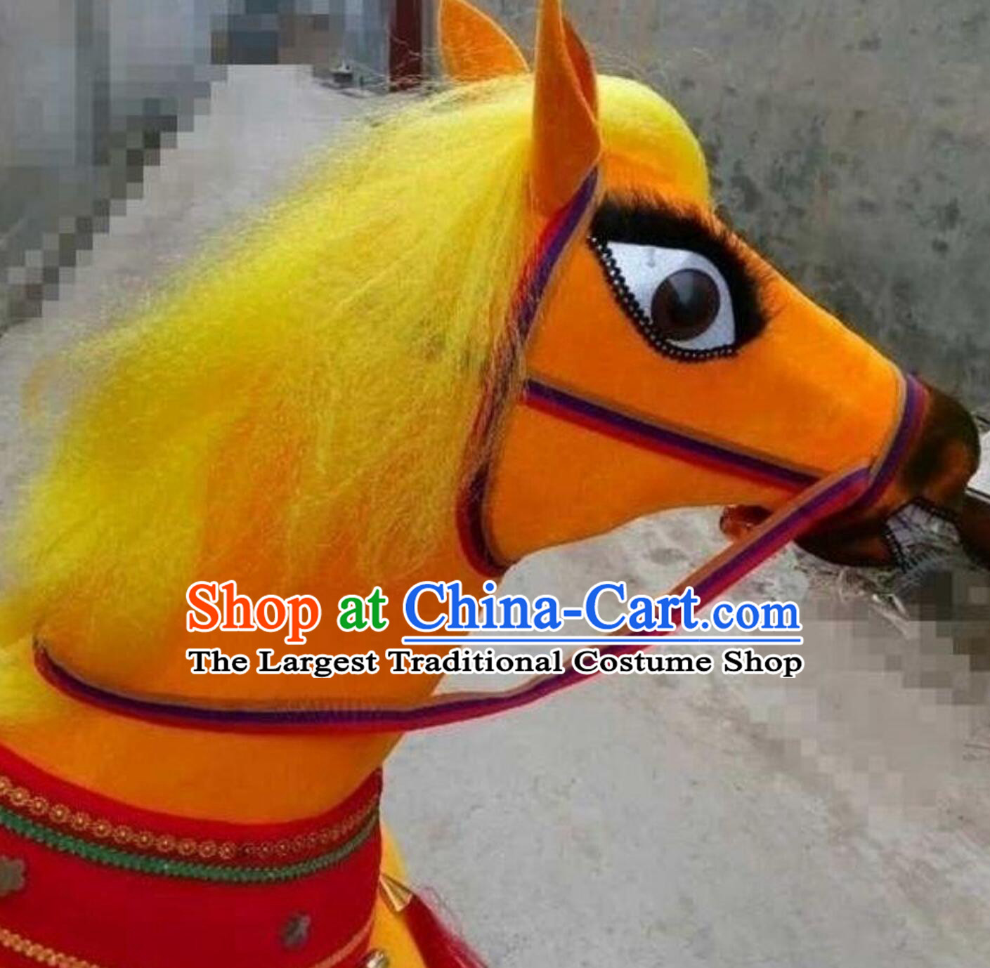 Chinese Spring Festival Iron Wire Horse Prop Golden Horse Performance Land Boat Festival Entertainment Supplies