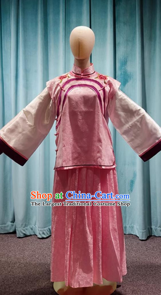 Ancient China Qing Dynasty Woman Pink Dress Chinese TV Series My Fair Princess Jin Suo Costume Traditional Servant Girl Clothing