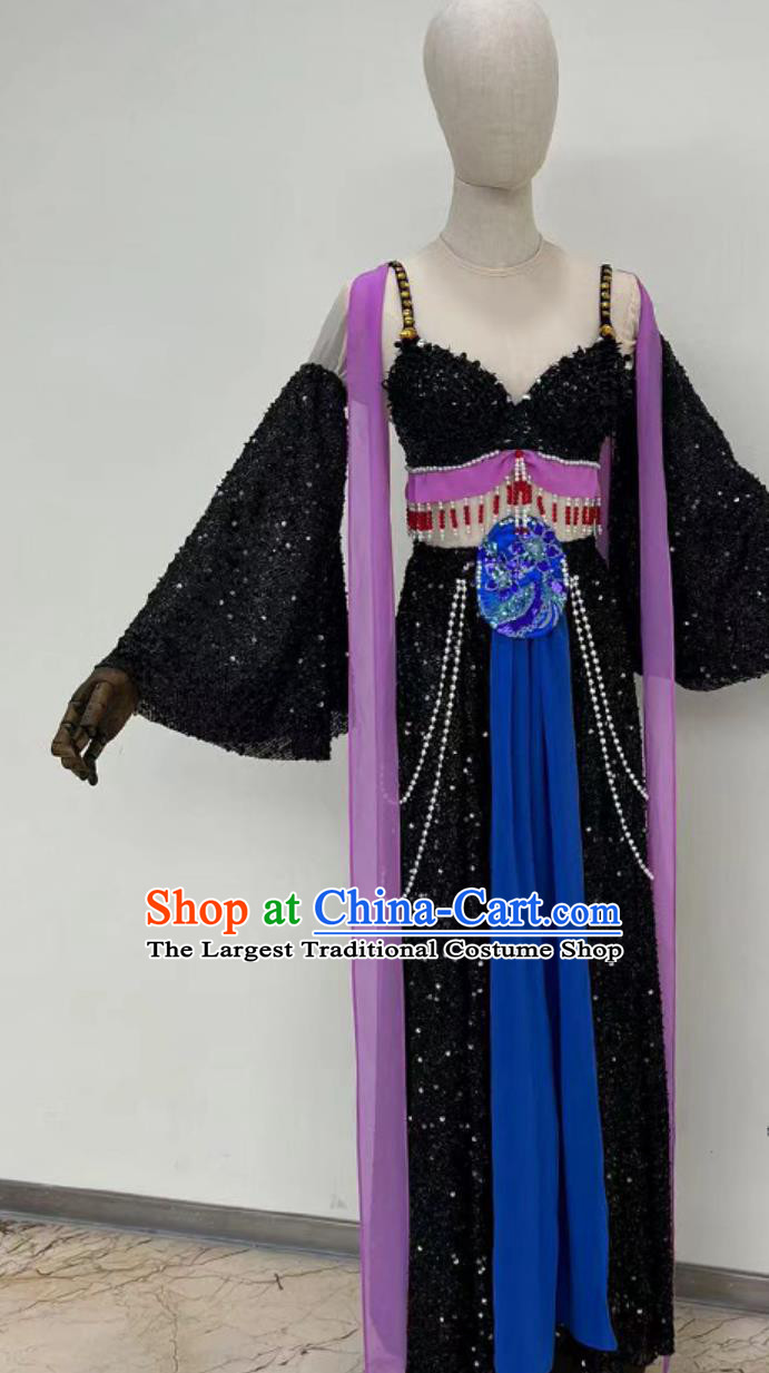 Ancient China Fairy Dress TV Series Journey to the West Black Fox Clothing Traditional Chinese Clothing