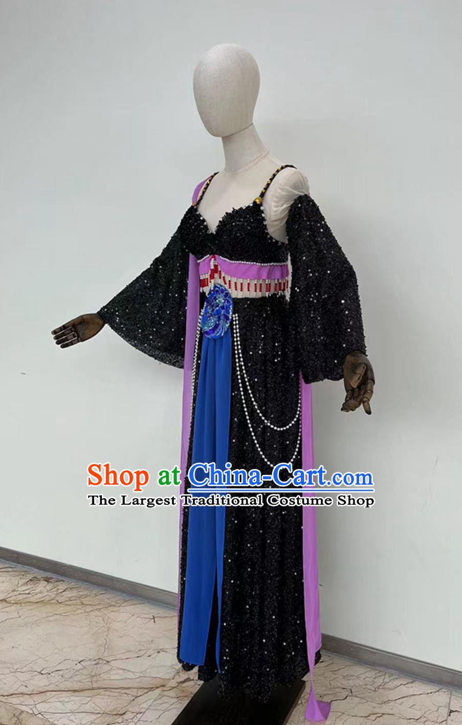 Ancient China Fairy Dress TV Series Journey to the West Black Fox Clothing Traditional Chinese Clothing