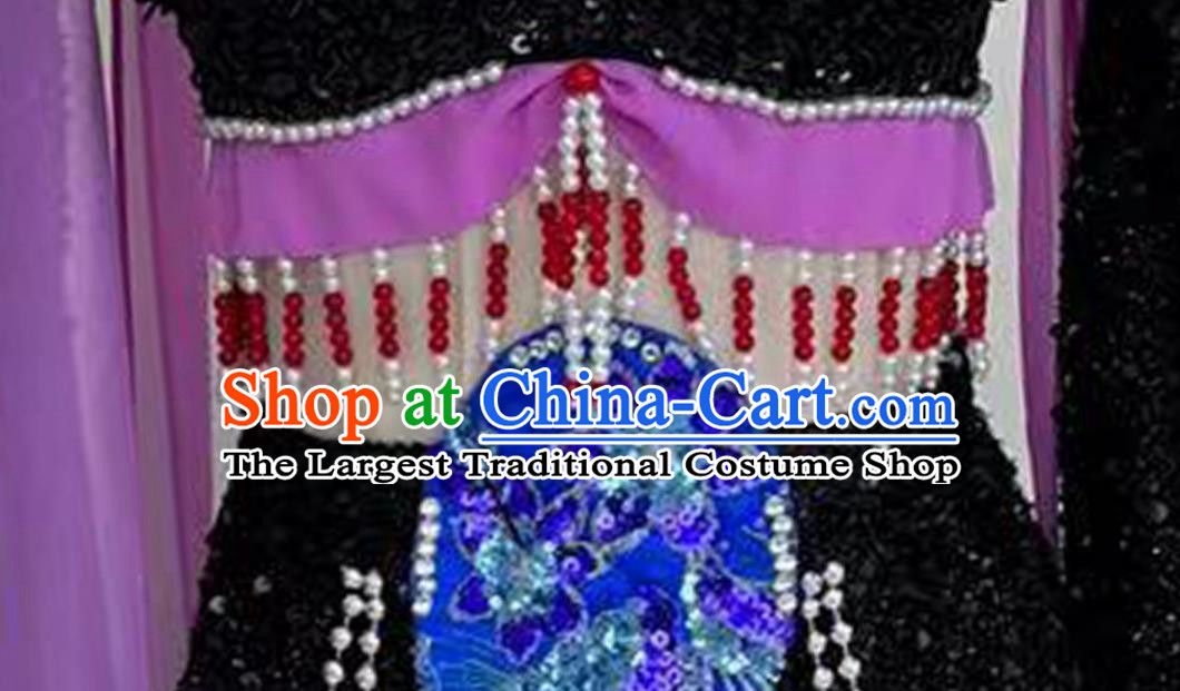 Ancient China Fairy Dress TV Series Journey to the West Black Fox Clothing Traditional Chinese Clothing