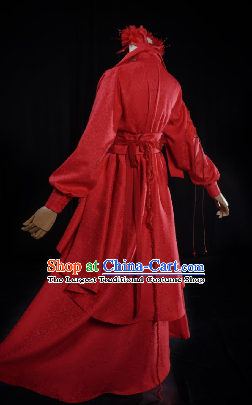 Chinese Film New Dragon Gate Inn Landlady Jin Xiangyu Replica Costume Traditional Red Hanfu Dress Ancient China Swordswoman Clothing
