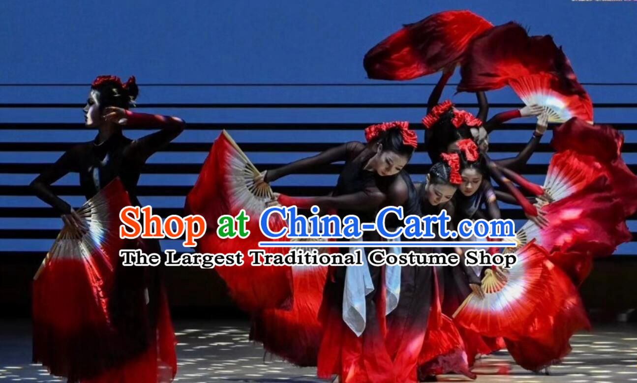 Chinese Yangko Dance Garment Lotus Awards Folk Dance Dance Dress Women Group Fan Dance Costume