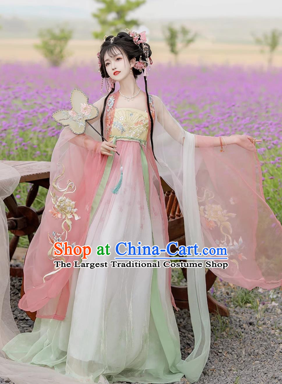 Tang Dynasty Hanfu Women Ancient Chinese Costume Fairy Qixiong Ruqun Flowing Fairy Dress Twelve Flower Goddesses Clothing