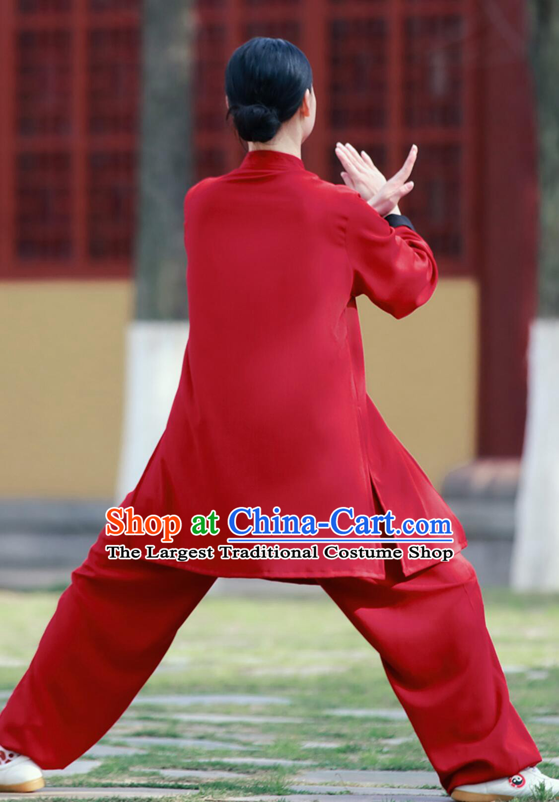 Chinese Kung Fu Wing Chun Red Uniform Professional Martial Arts Costume Tai Chi Training Suit
