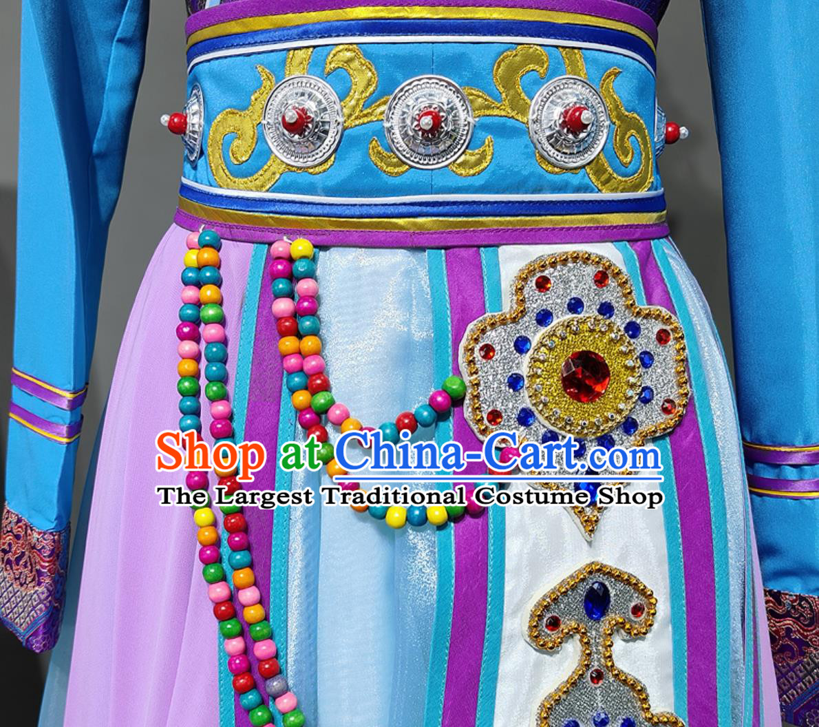 Chinese Ethnic Tibetan Women Performance Costume Stage Dress Zang Nationality Dance Performance Clothing
