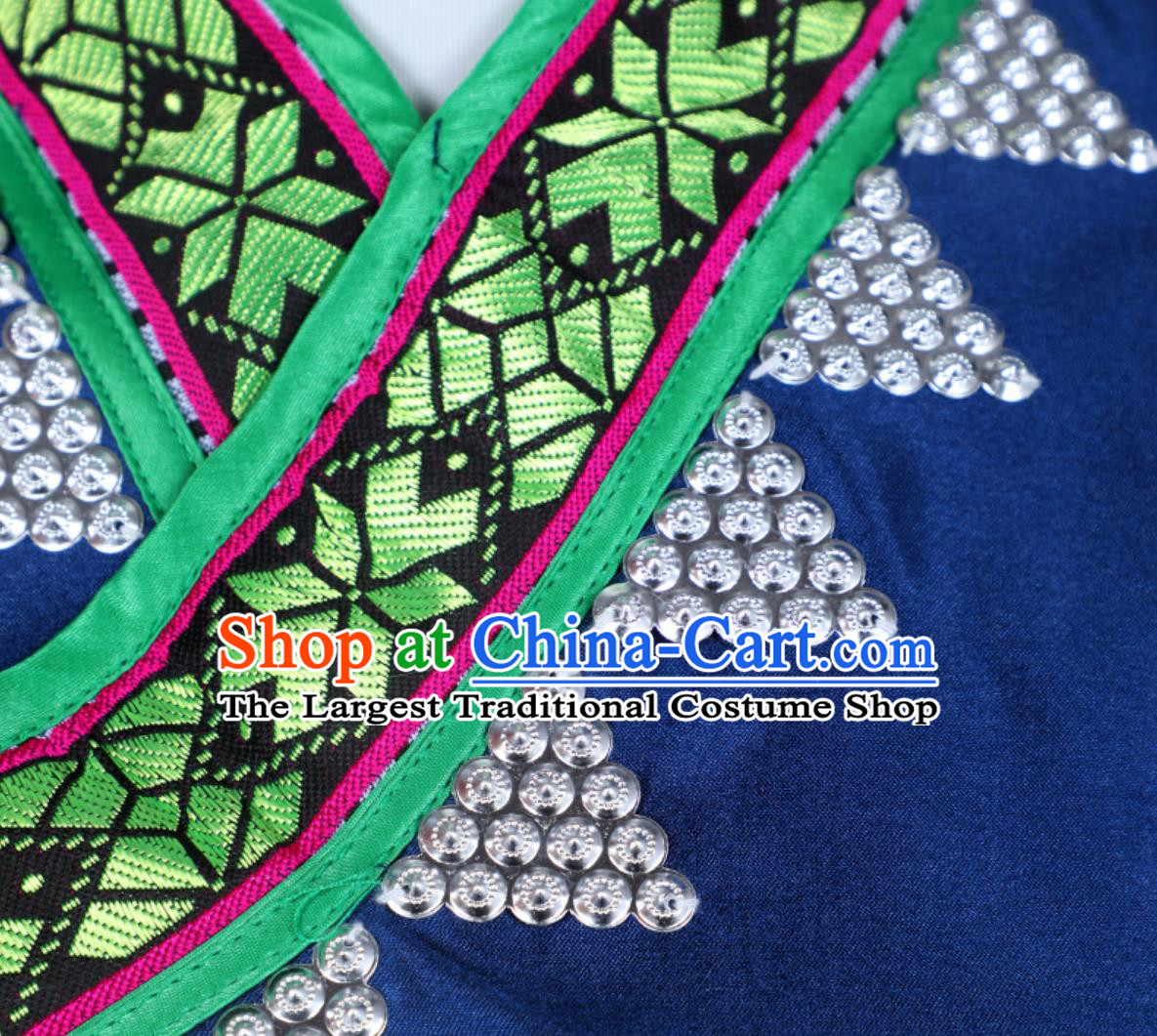 Chinese Ethnic Minority March Third Zhuang Buyi Dance Costume Traditional Festival Cultural Performance Outfit and Headwear