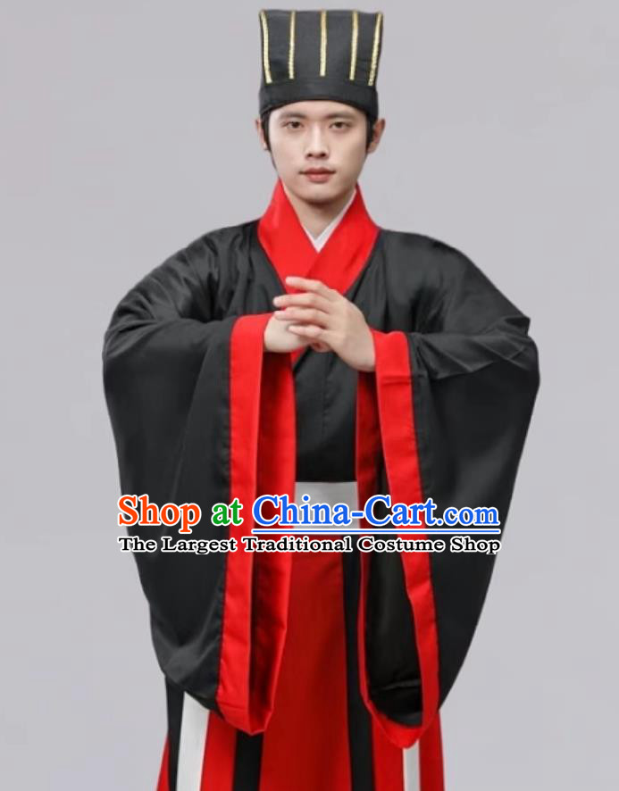 Men Zhiju Formal Attire Ancient Chinese Performance Costume Sacrificial Ceremony Confucius Ceremony Hanfu