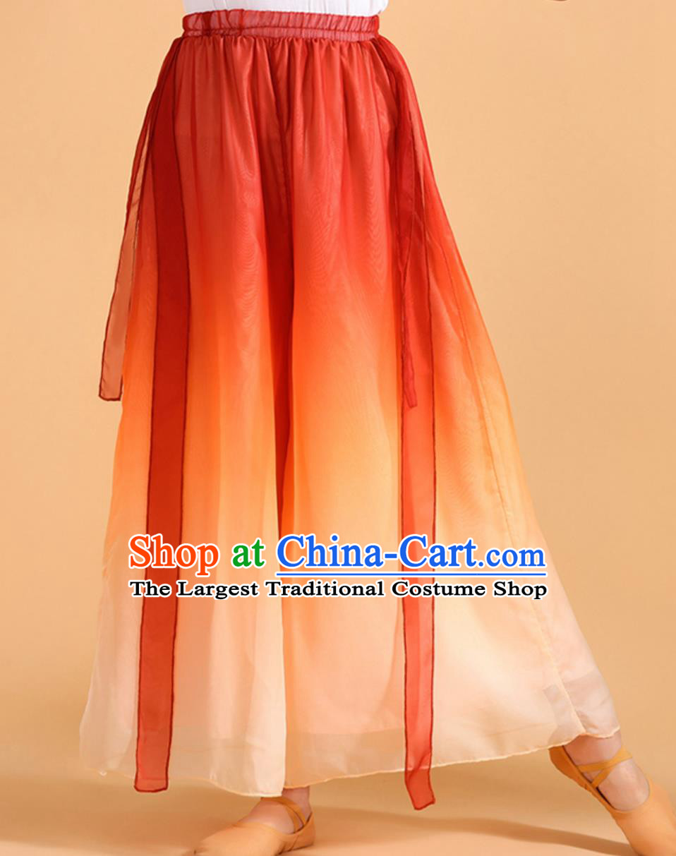 Classical Dance Costume Practice Wear Set Jiangnan Fan Dance Cheongsam Chinese Chiffon Dress Classical Dance Costume