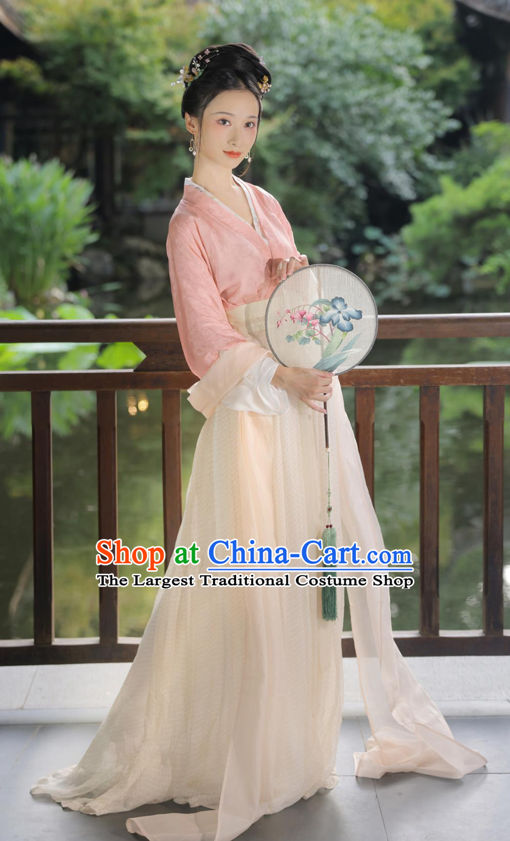 Chinese Song Dynasty Silk Ruqun Traditional Chinese Light Cross Collar Hanfu Dress Set