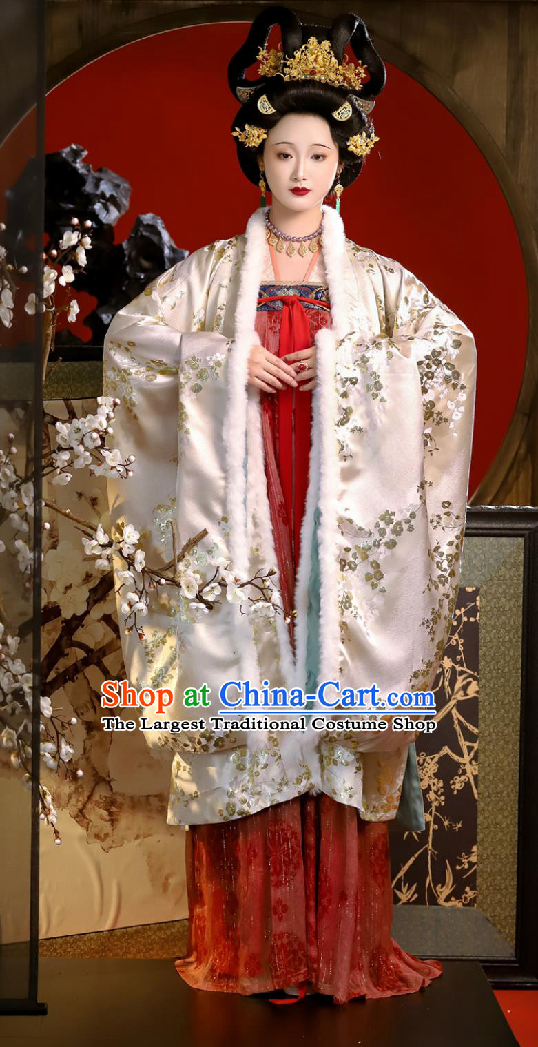 Chinese Traditional Tang Silk Ruqun Dress Daxiu Qixiong Ruqun Ancient Empress Yang Hanfu Set