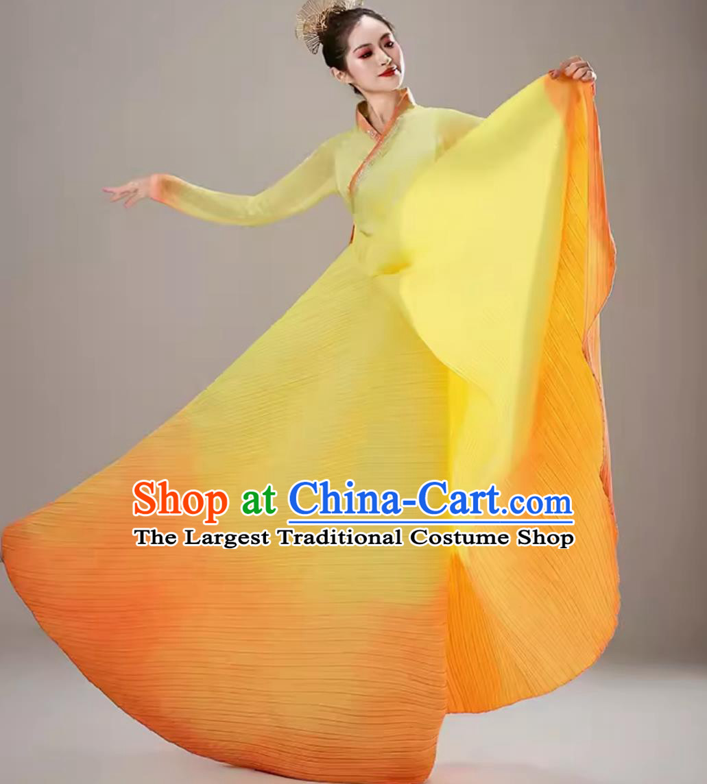 Women Classical Dance Performance Costume Never Let Ginkgo Down Autumn Dance Outfit Chinese Style Dance Training Dress