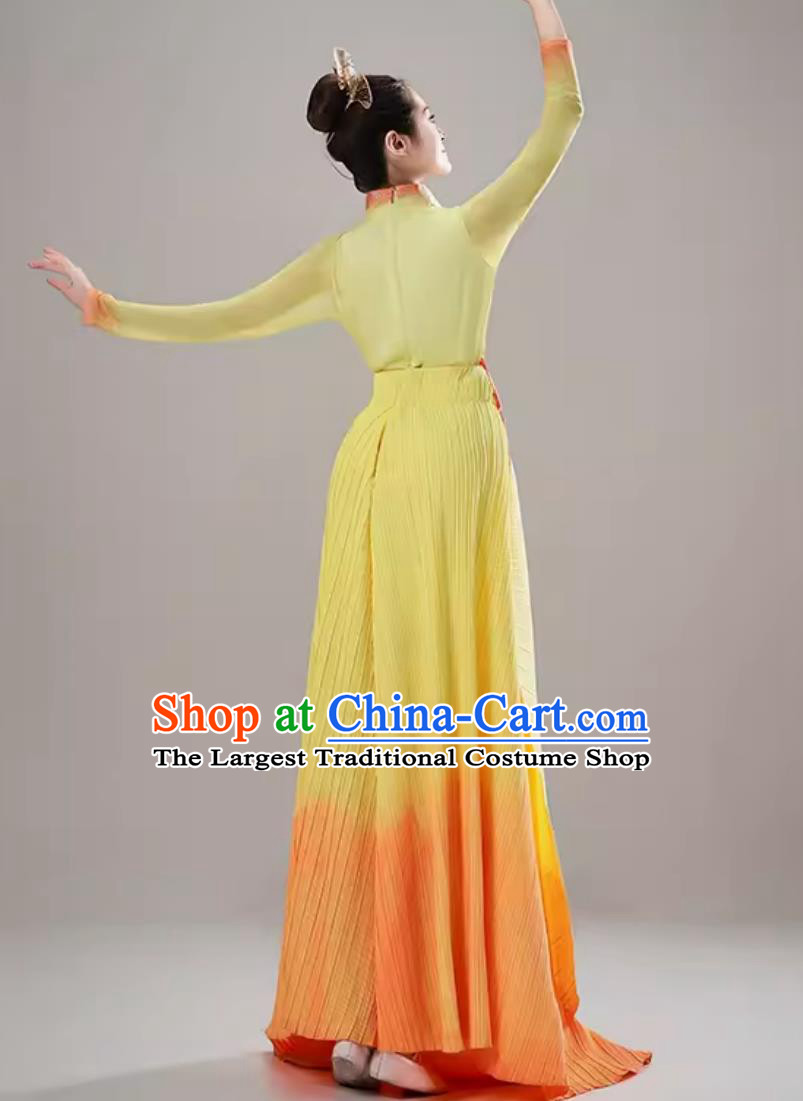 Women Classical Dance Performance Costume Never Let Ginkgo Down Autumn Dance Outfit Chinese Style Dance Training Dress