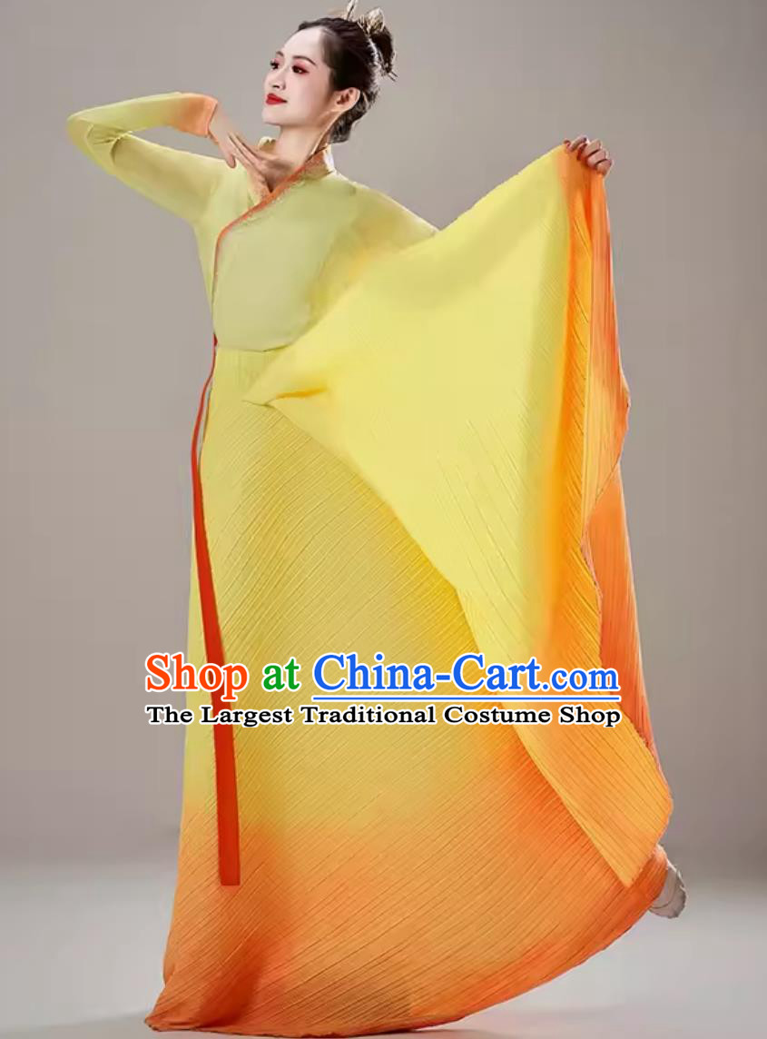 Women Classical Dance Performance Costume Never Let Ginkgo Down Autumn Dance Outfit Chinese Style Dance Training Dress