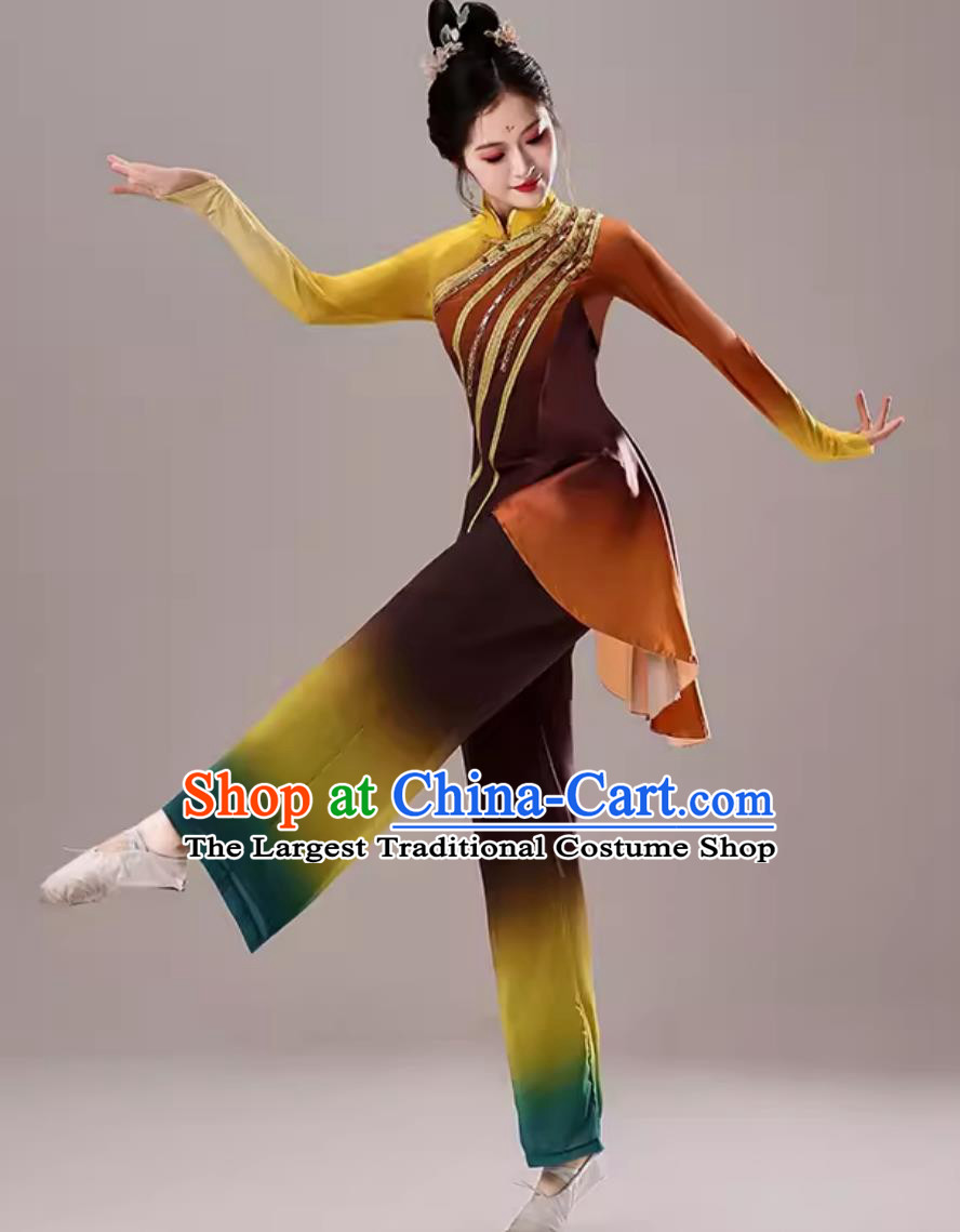 Jiaozhou Yangko Dance Costume Performance Costume Women Autumn Harvest Dance Outfit Bountiful Harvest Chinese Fan Dance Umbrella Dance Set
