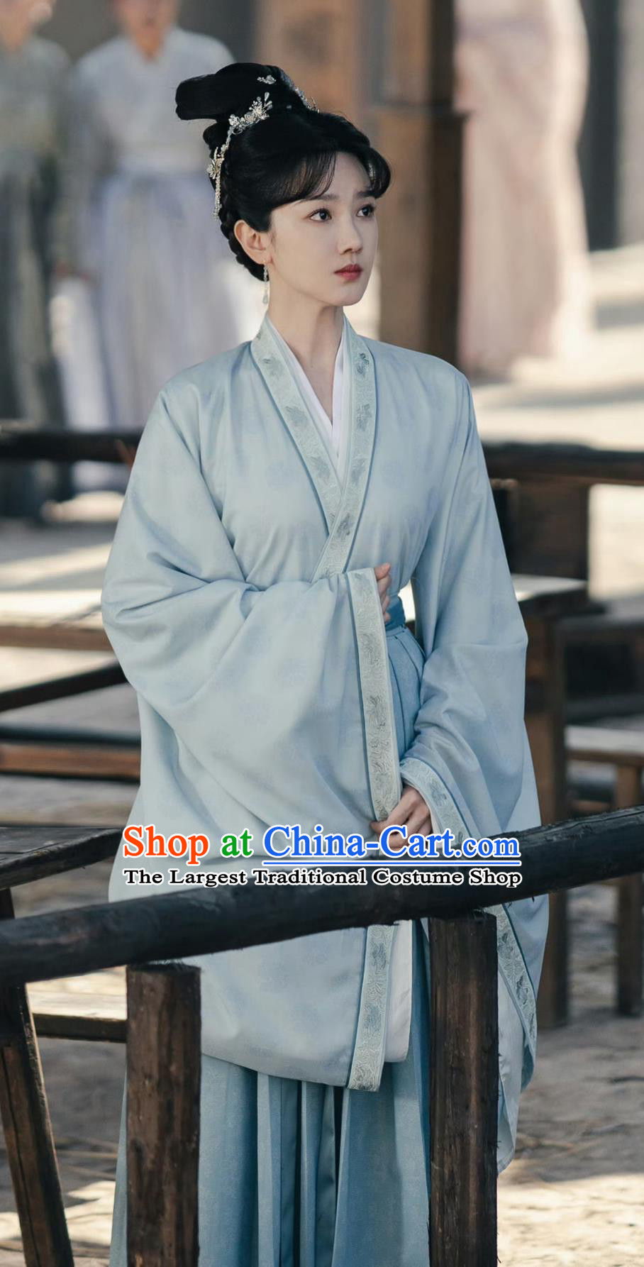 TV Series Guardians of the Dafeng First Beauty Mu Nan Zhi Costume Chinese Ancient Princess Clothing Traditional Blue Hanfu Dress