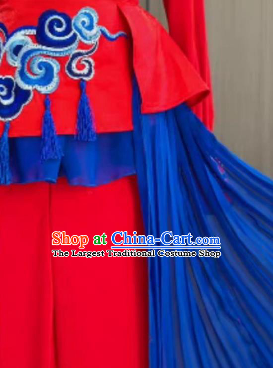 Year Of The Snake Spring Festival Gala Chaoshan Yingge Dance Costume Women Performance Red Outfit Intangible Cultural Heritage Dance Attire