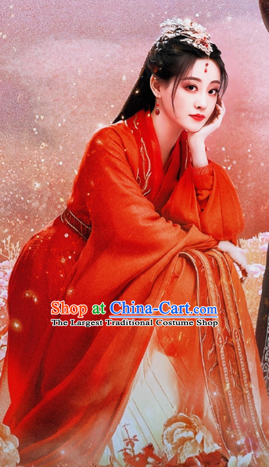Traditional Chinese Clothing TV Series Fateful Love Princess Han Zi Qing Red Hanfu Dress Ancient Court Woman Costume