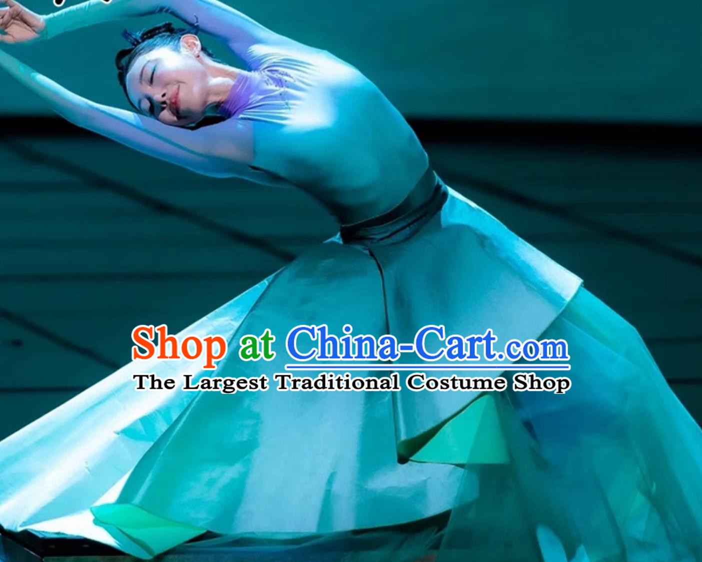Chinese Spring Festival Gala Inspired Dance Costume Elegant Orchid Stage Performance Outfit Women Group Dance Chiffon Dress