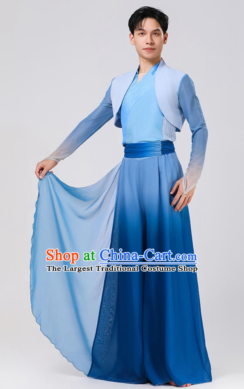 Lotus Award Dance Great River Impression Performance Costume Flared Gradient Chiffon Group Dance Outfit Men Women Clothing