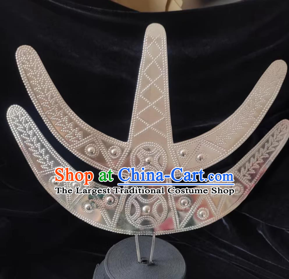 Chinese Shui Ethnic Silver Headpiece Handmade Minority Crown